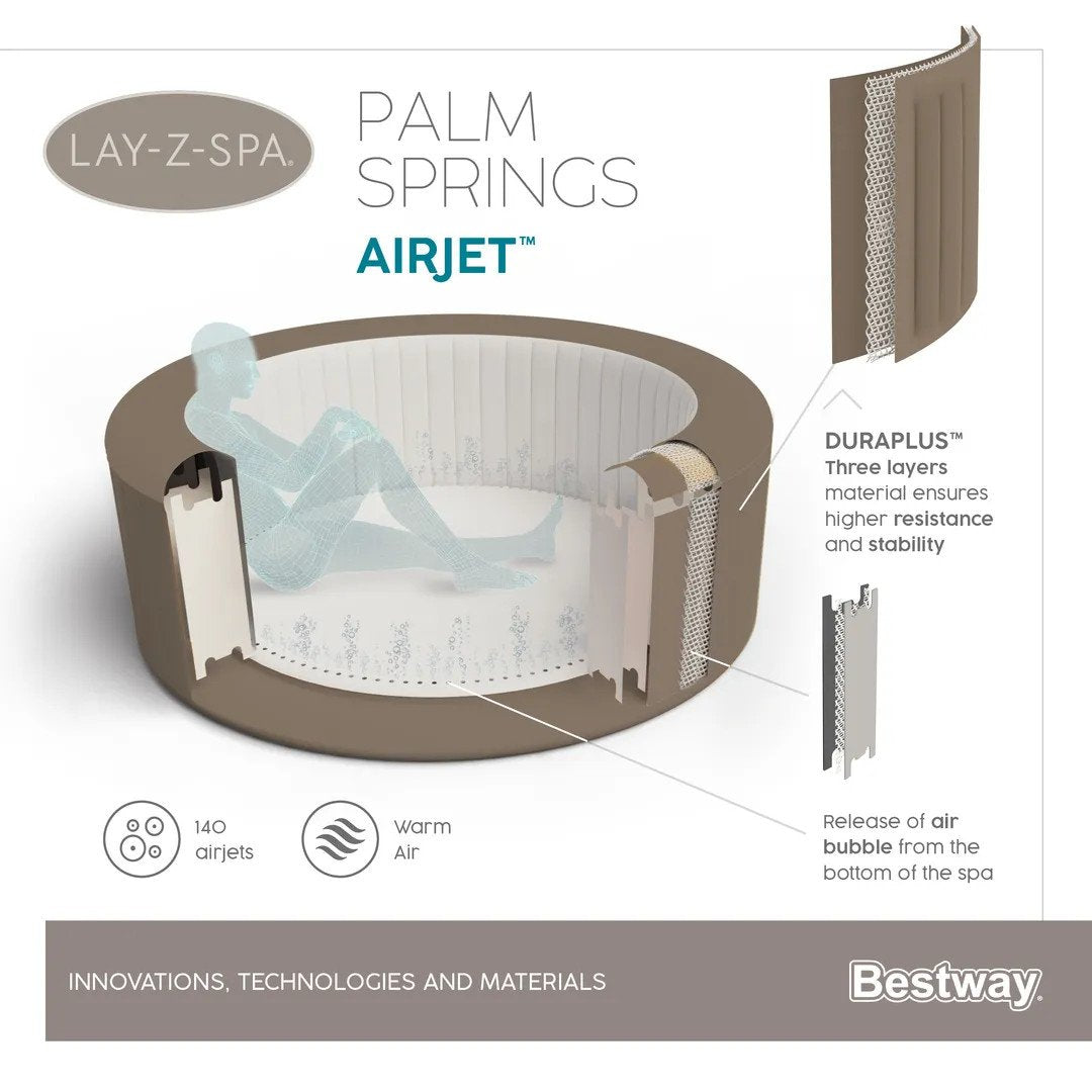 Idromassaggio Gonfiabile Lay-Z-Spa Palm Springs Airjet – 4-6 POSTI
