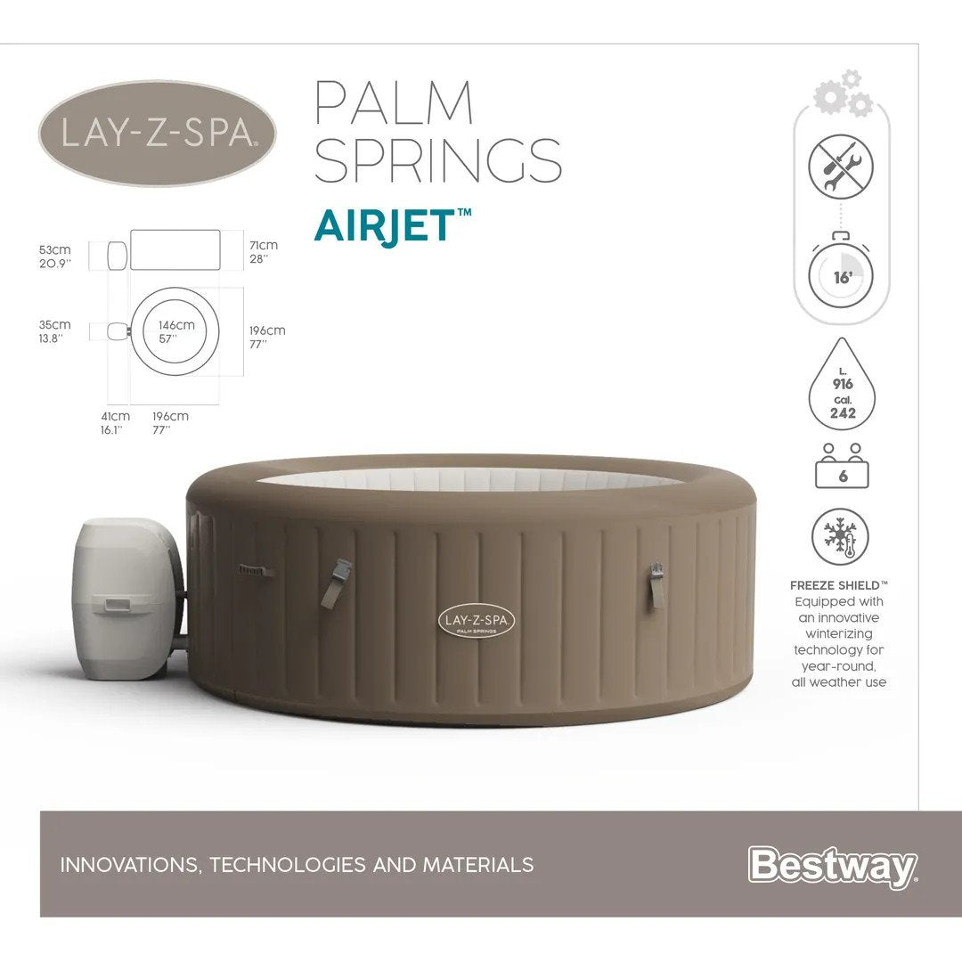Idromassaggio Gonfiabile Lay-Z-Spa Palm Springs Airjet – 4-6 POSTI