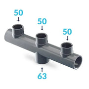 Collettore Pvc Incollaggio A Tre Vie D.50 - 63