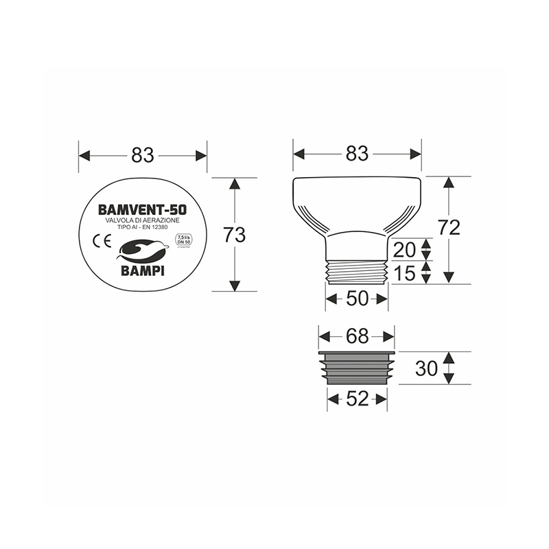 valvola di aerazione BAMVENT-50