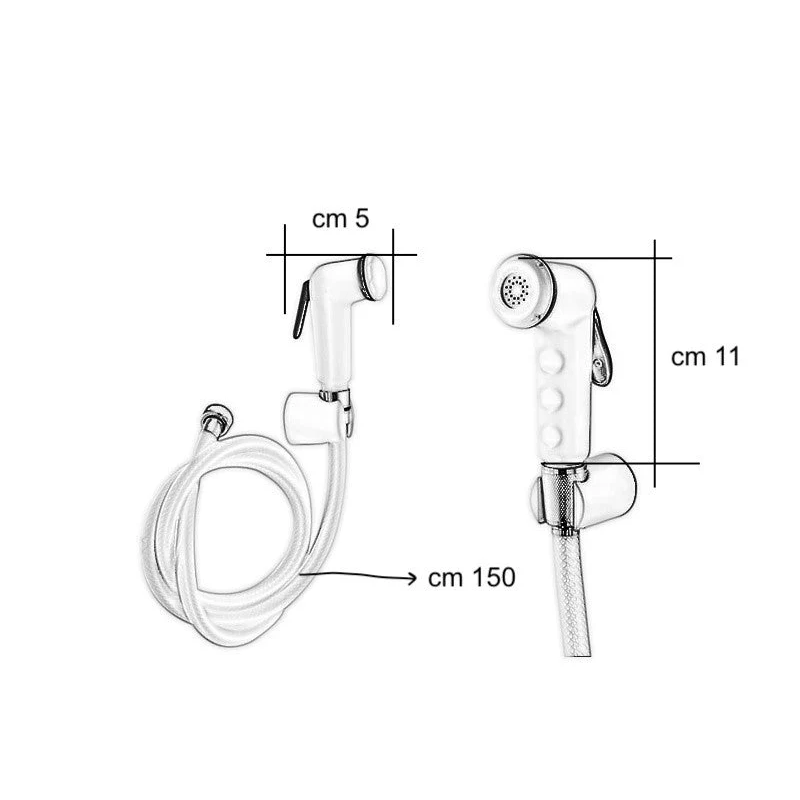 Kit idroscopino doccetta WC bianca con supporto e flessibile – igiene intima e comfort