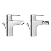 Composizione miscelatori lavabo e bidet Wins Vitra in ottone cromato