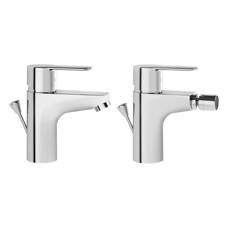 Composizione miscelatori lavabo e bidet Wins Vitra in ottone cromato