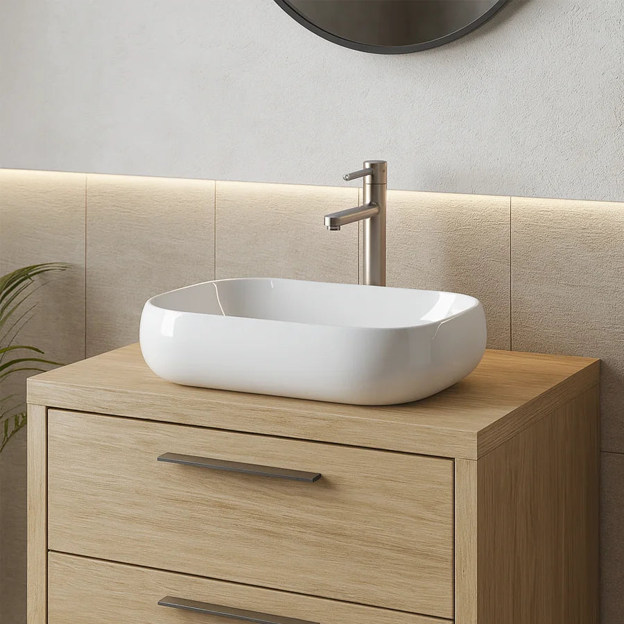 Lavabo da appoggio Modello Chopin 55,5 cm bianco
