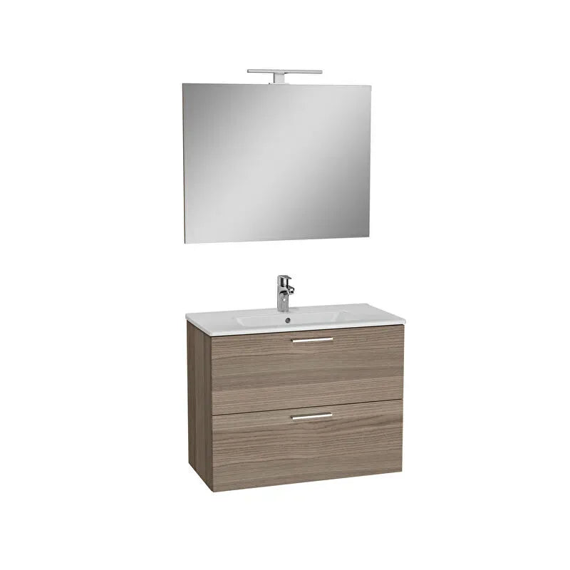 Mobile Bagno Mia Set 80 cm Cordoba con Lavabo e Specchio LED – 2 Cassetti