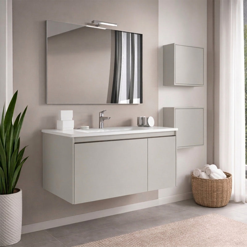 mobile bagno sospeso 81 cm tortora opaco