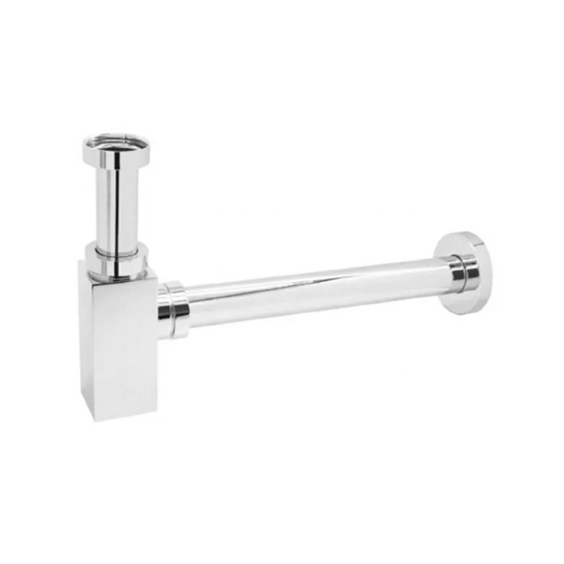 Sifone scarico quadro o tondo d’arredo in ottone cromato – modello VISUAL ECO – senza piletta