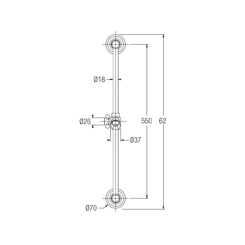 Saliscendi doccia classico ramato con supporto scorrevole