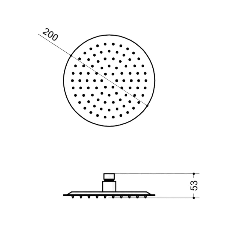 Soffione Doccia Tondo Inox WARRIOR 200 – Ultrasottile Anticalcare a Soffitto
