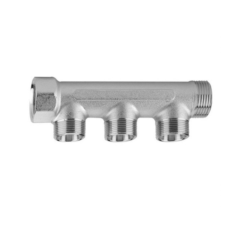 Collettore modulare 2, 3 o 4 vie in ottone cromato Arteclima – attacchi 3/4" o 1", derivazioni M24x19