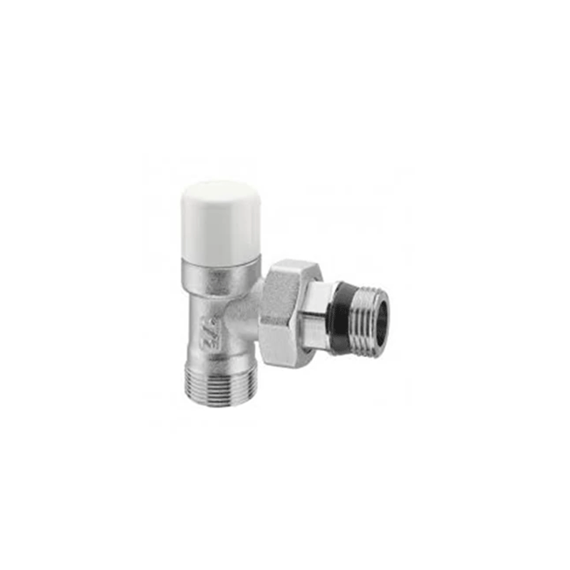 Detentore a Squadra Cromato – 1/2" o 3/8" – Per Rame, Multistrato e Plastica – Regolazione Radiatori