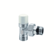 Detentore a squadra cromato per radiatori – 1/2" o 3/8" – attacco per tubo multistrato e rame