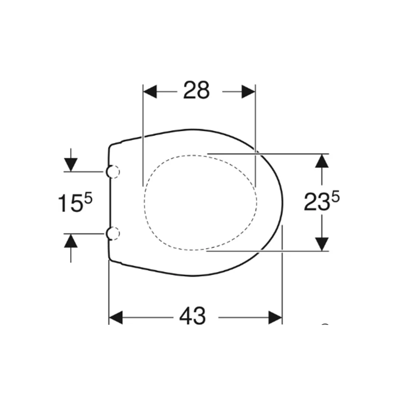 Sedile per vaso WC Geberit Colibrì – Duroplast bianco lucido – fissaggio dal basso