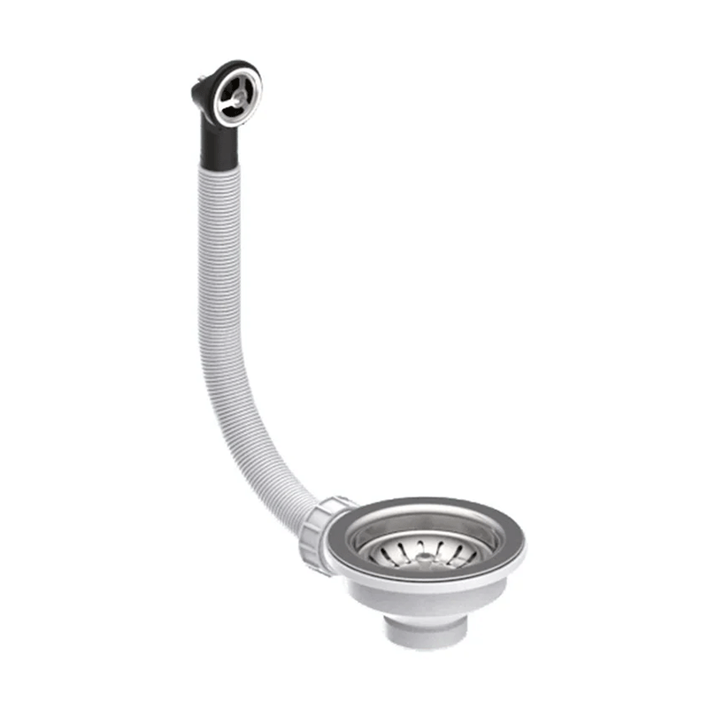 Piletta Valsir 3"1/2 con cestello e troppopieno tondo per lavello cucina