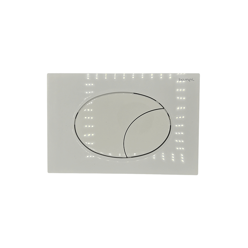 Placca meccanica a due tasti bianca Bampi FLOW per cassette incasso BSILENT e compatibili – montaggio frontale