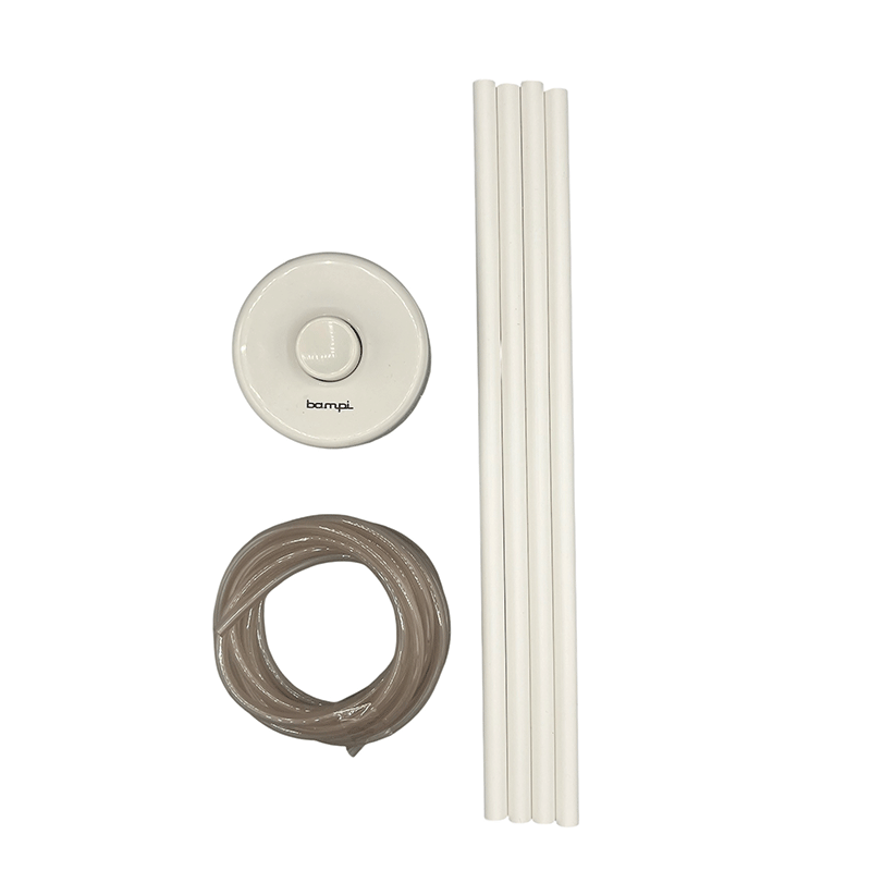 Kit pulsante pneumatico esterno bianco per cassetta incasso WC – Bampi compatibile universale