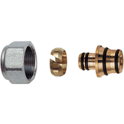 Kit tubo multistrato 16x2,6 con adattatore, calotta cromata e anello stringitubo – attacco 24x19