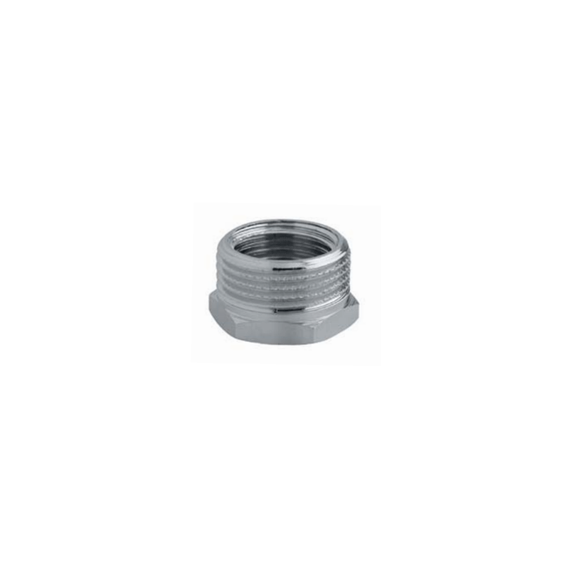 Riduzione esagonale cromata 3/8" x 1/2" – raccordo di riduzione in ottone cromato