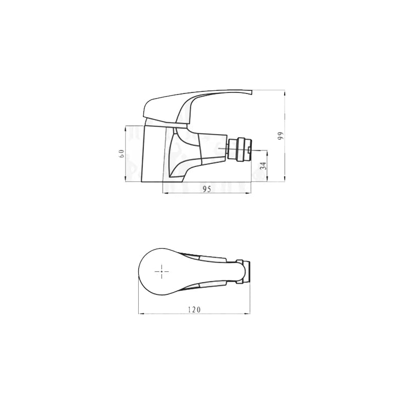 Miscelatore Bidet ROMA – Monocomando in Ottone Cromato con Scarico
