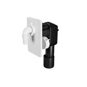 Sifone ad incasso per scarico lavatrice Ø40/50 mm con piastra bianca e accessori
