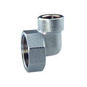 Raccordo terminale a squadra cromato per collettori componibili – disponibile in diverse misure filettate