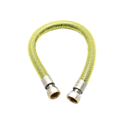 Tubo flessibile per gas cucina inox 1/2" FF con guaina gialla trasparente ignifuga – varie lunghezze