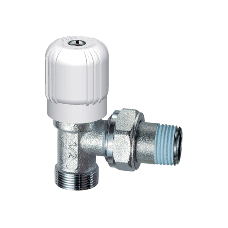 Valvola manuale a squadra cromata 3/8" per tubo rame, plastica e multistrato – con volantino in metallo e codolo Loctite®