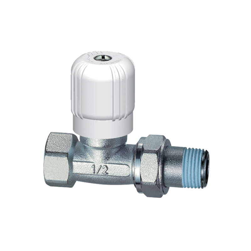 Valvola manuale diritta cromata 1/2" – attacco tubo ferro con volantino metallico e codolo preguarnito