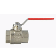 Valvola a sfera acqua FF con leva rossa – ottone nichelato – disponibile 1/2" - 4"