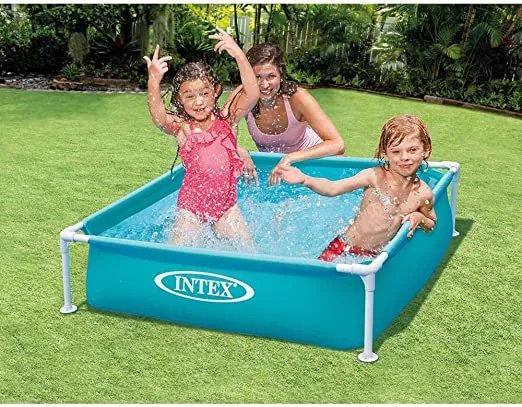 Piscina Mini Frame 122X122X30 Cm Intex - BLU/ROSA