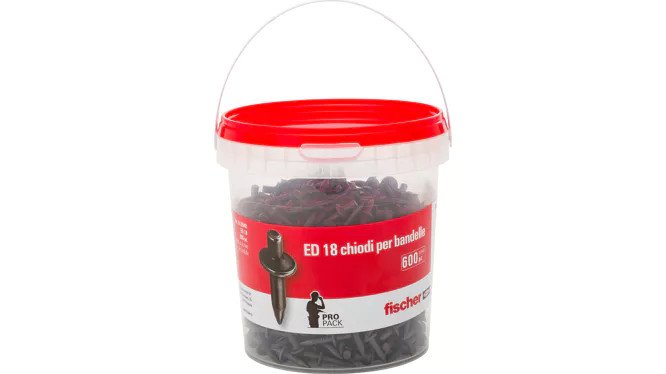 Chiodo A Percussione Fischer Ed 18 Box Pro Pack - 600 PZ