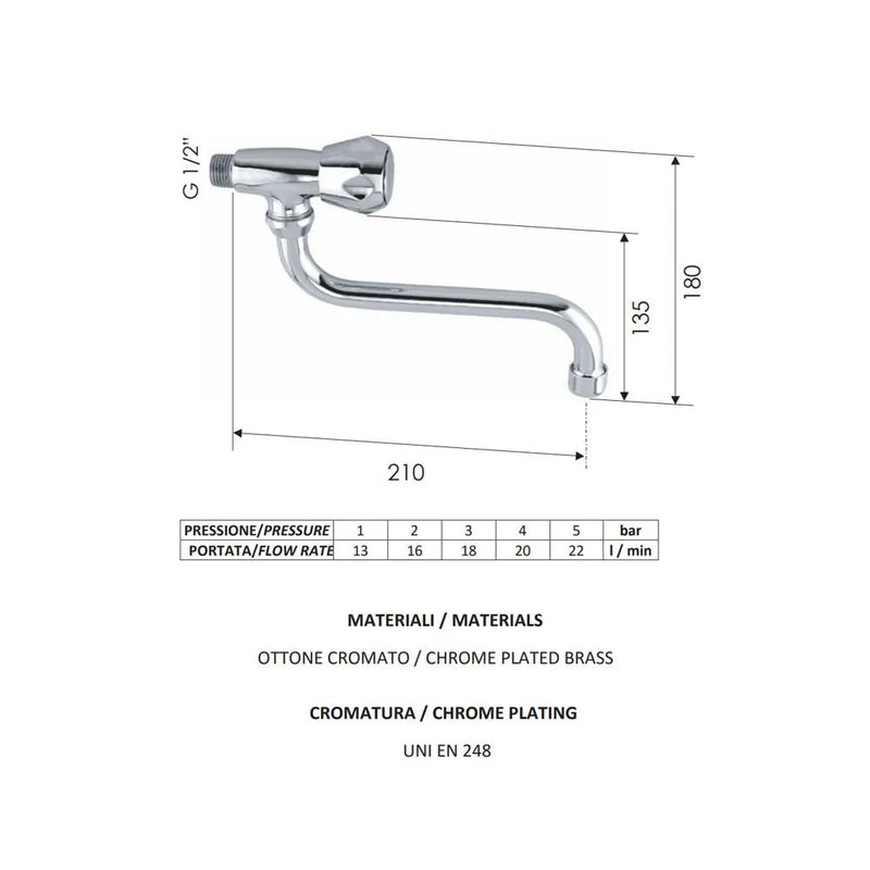 Rubinetto Monolavello Con Canna Girevole