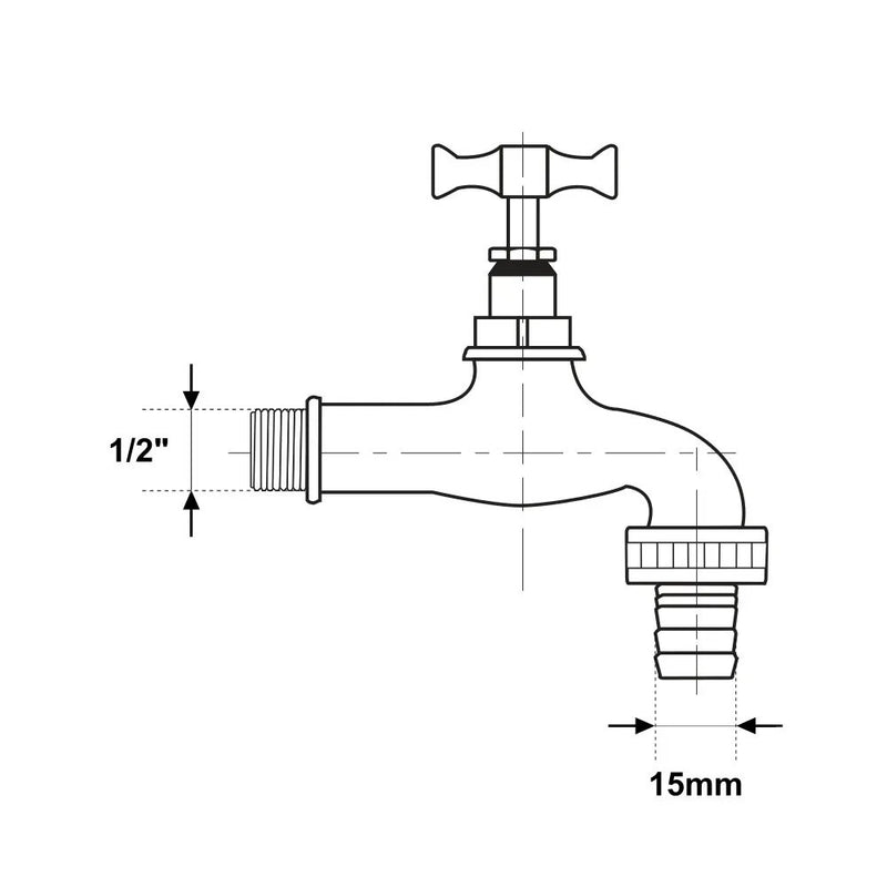 Rubinetto Portagomma In Ottone Lucido