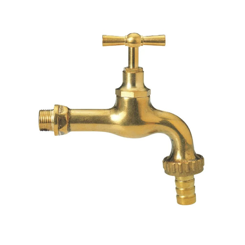 Rubinetto Portagomma In Ottone Lucido