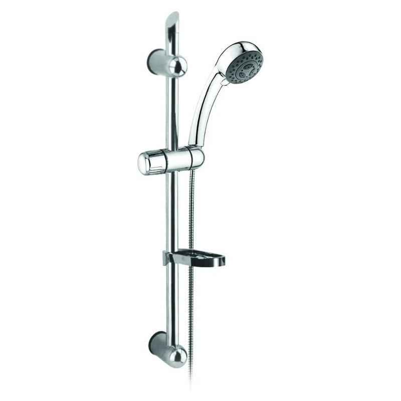 Saliscendi Regolabile Con Doccetta In Abs, Flessibile 150 Cm E Portasapone