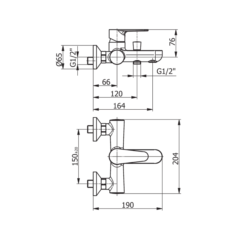 Miscelatore Monocomando Esterno Vasca Con Deviatore Automatico E Kit Doccia