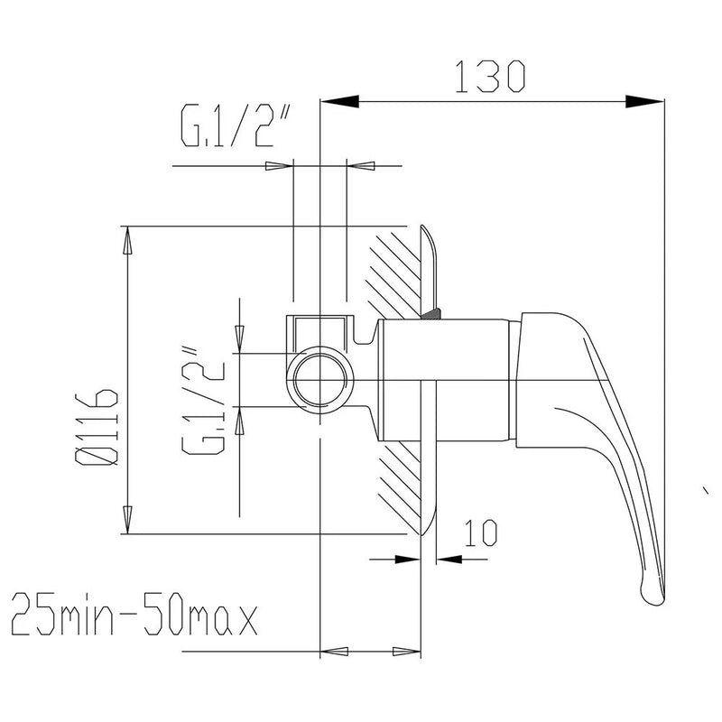 Miscelatore Monocomando Incasso Doccia Rik