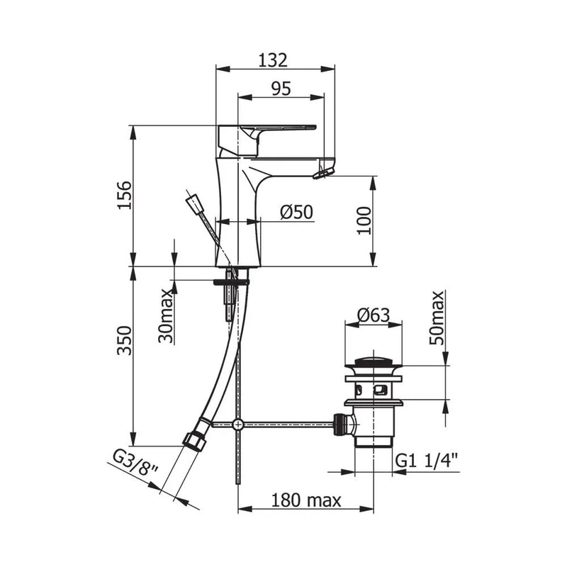 Miscelatore Monocomando Lavabo Con Scarico Automatico Alias