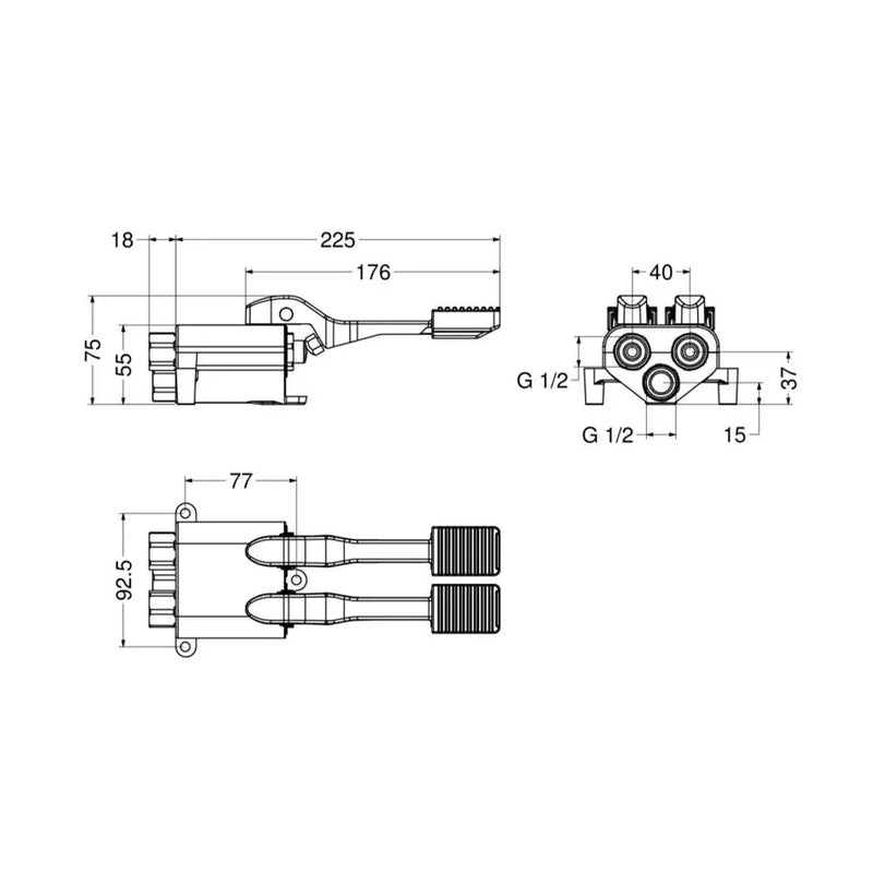 Miscelatore Doppiopedale Per Installazione A Pavimento