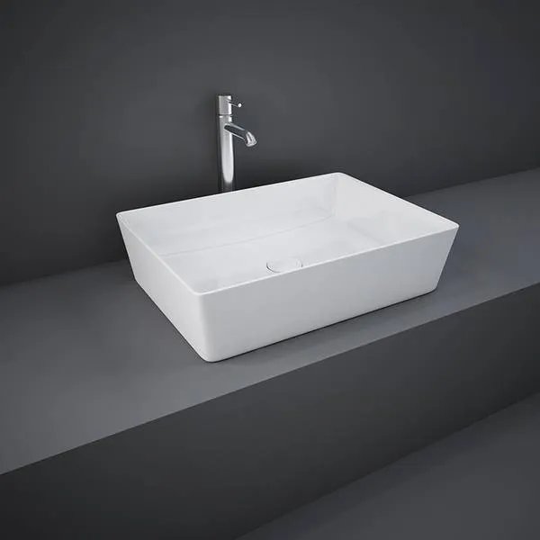 Lavabo Da Appoggio Rettangolare Rak Feeling Matt White