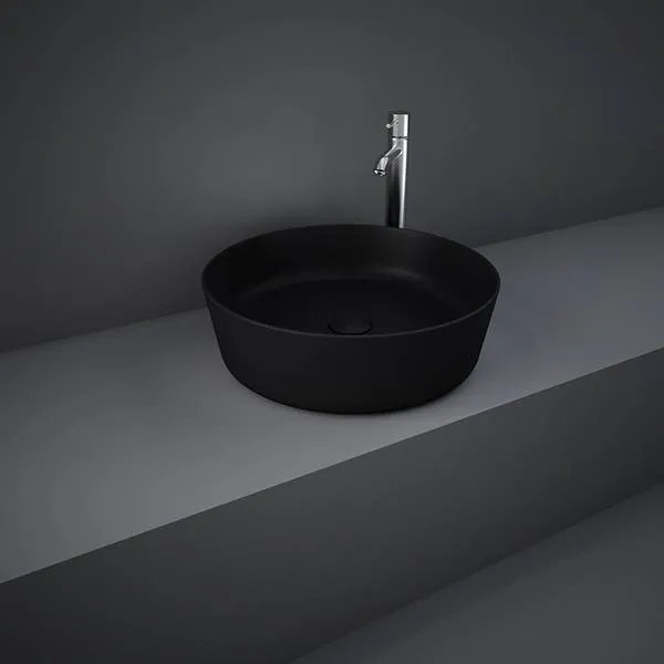 Lavabo Da Appoggio Rotondo Rak Feeling Matt Black