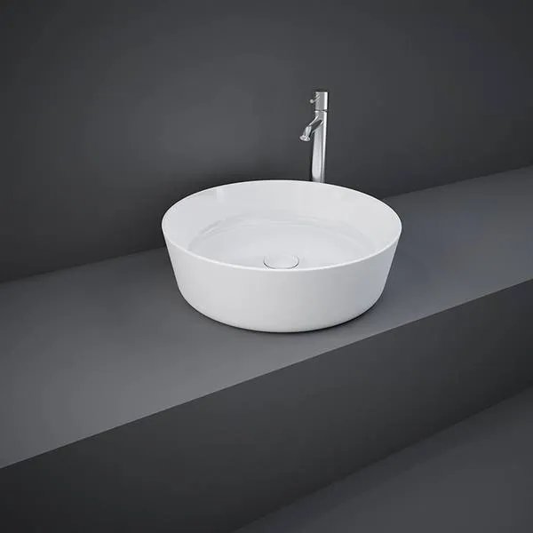 Lavabo Da Appoggio Rotondo Rak Feeling Bianco Alpino 42 Cm