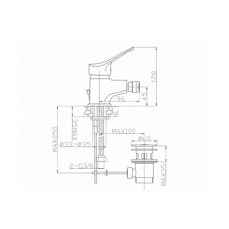 Miscelatore Bidet Sei Con Attacco Piletta 1"1/4