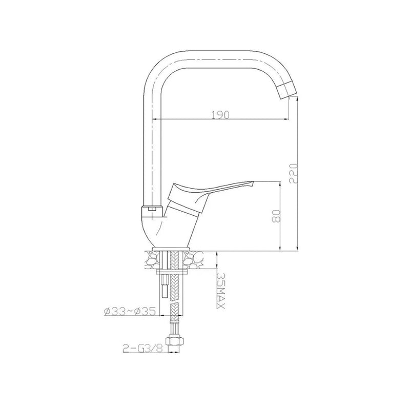 Miscelatore Lavello Bocca Alta Sei Con Aeratore Eco Flow