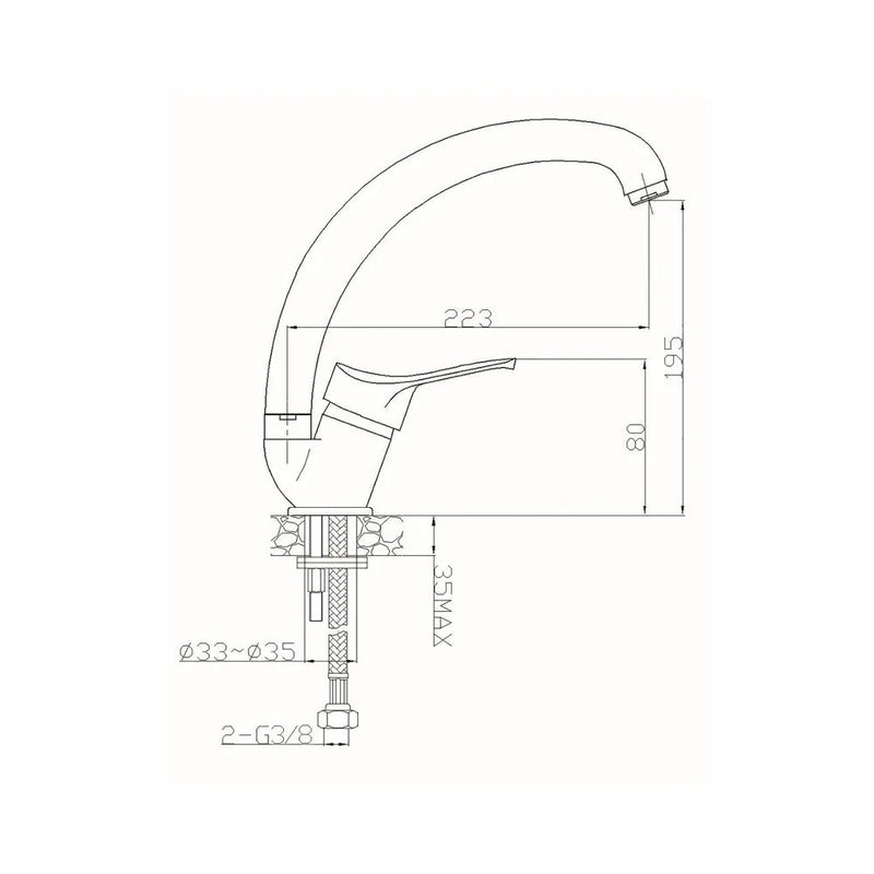 Miscelatore Lavello Canna Alta Sei Avena Con Aeratore Eco Flow