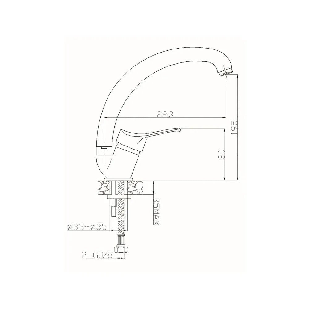 Miscelatore Lavello Canna Alta Sei Bianco Con Aeratore Eco Flow