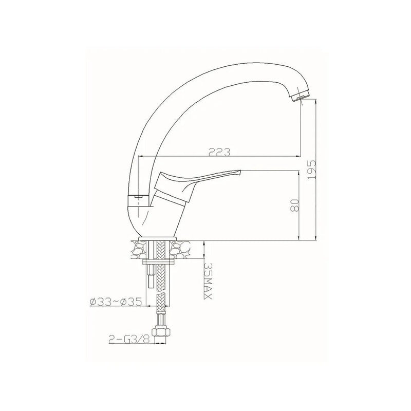 Miscelatore Lavello Canna Alta Sei Bianco Con Aeratore Eco Flow