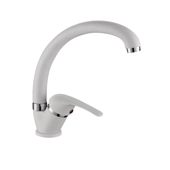 Miscelatore Lavello Canna Alta Sei Bianco Con Aeratore Eco Flow