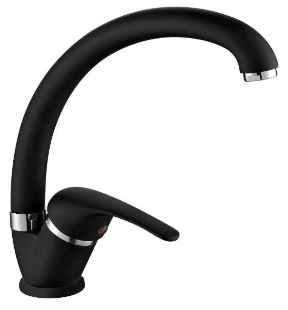 Miscelatore Lavello Canna Alta Sei Nero Con Aeratore Eco Flow