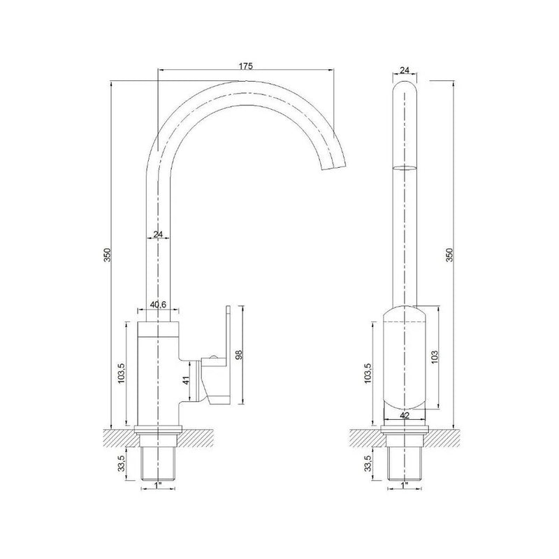 Miscelatore Cucina Tondo Con Canna Alta E Aeratore Eco Flow
